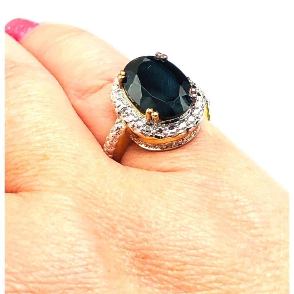 Generation Gems Black Tourmaline Sterling Silver Ring Size 6